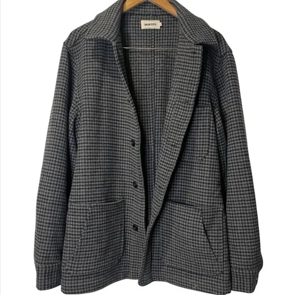 TAYLOR STITCH The Ojai Wool Chore Jacket Ash Gray Houndstooth Guncheck 42 Large